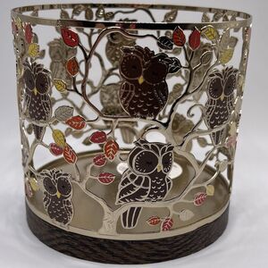 Bath & Body Works Owls With Base 3 Wick Luminary Candle Holder Sleeve Fall 2022